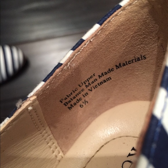 Navy blue/white nautical striped heels - Picture 4 of 4